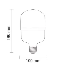 Ampoule LED E27 T100 25W 2500lm (167W) Ø120mm - Blanc Naturel 4500K