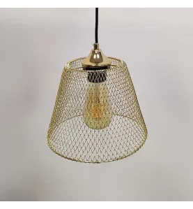 Suspension luminaire Or Doré Diamètre 210mm douille E27 avec Câble 1,1m Suspensions d'éclairage intérieur idéale lustre