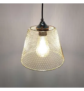 Suspension luminaire Or Doré Diamètre 210mm douille E27 avec Câble 1,1m Suspensions d'éclairage intérieur idéale lustre