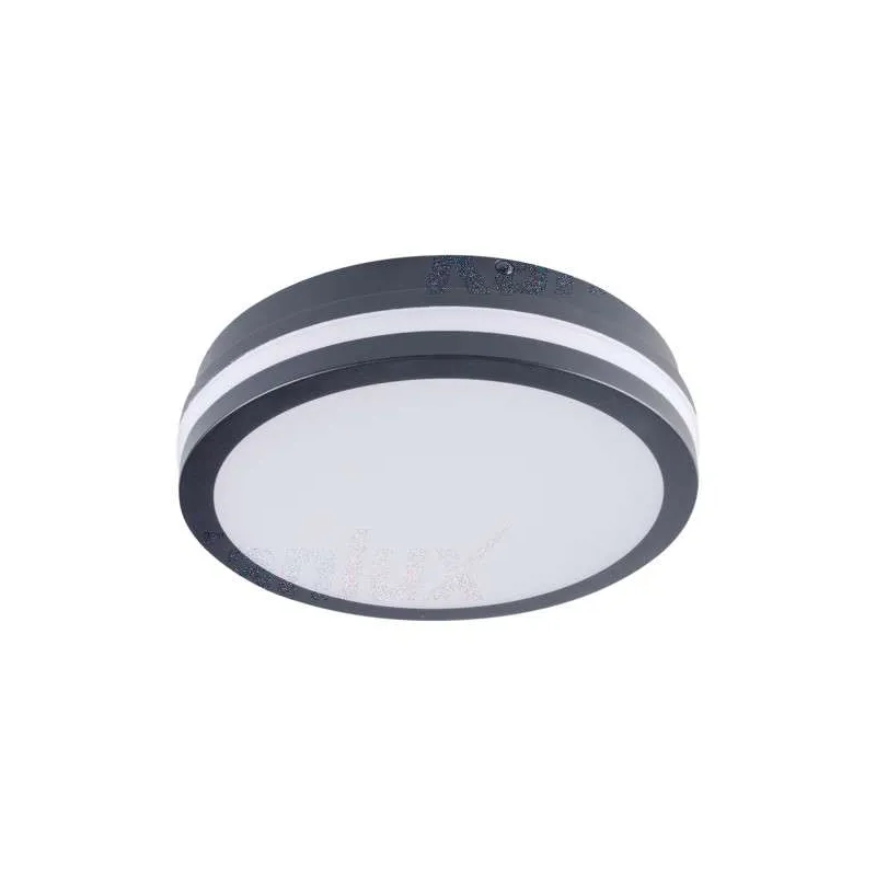 Plafonnier LED 18W étanche IP54 rond ∅220mm Graphite - Blanc Naturel 4000K